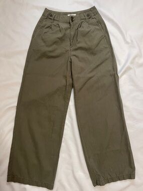 Madewell Olive Wide-Leg Chinos Inseam 29